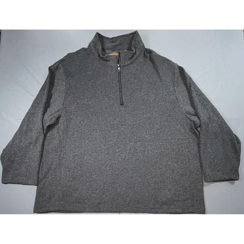 Wrangler Pullover Mens 3XL Gray Flame Resistant 1/4 Zip Mock Neck Workwear